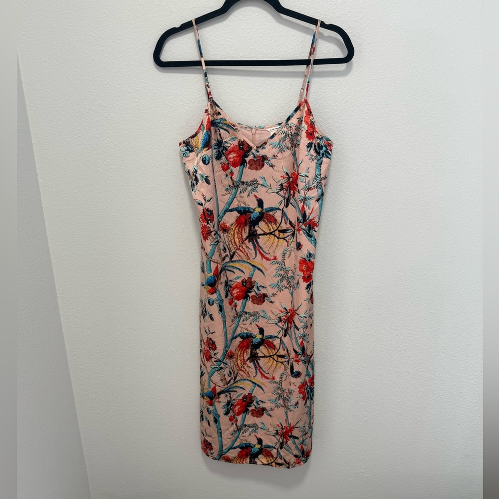 Club Monaco Floral Tropical Pink Midi Dress Size 6